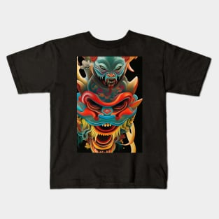 Fierce oni demon from Japan Kids T-Shirt